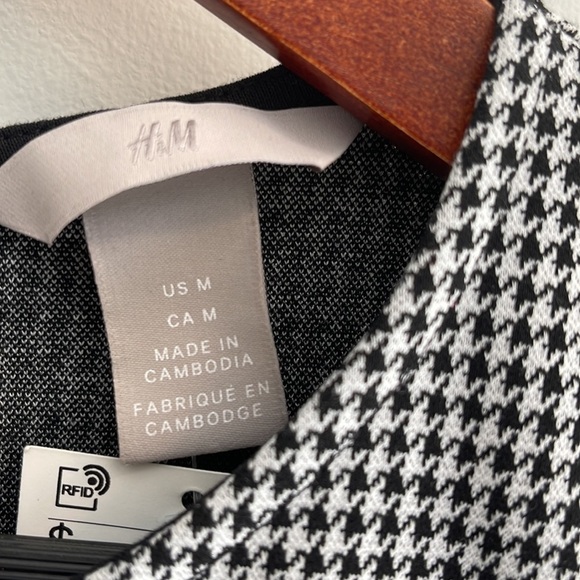 H&M new with tags houndstooth print 3/4 sleeve shirt - Picture 5 of 10